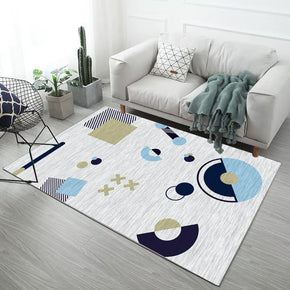 Multi-geometric Pattern Modern White Simple Contemporary Geometric Rugs For Living Room Dining Room Bedroom
