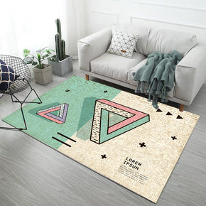 Green Beige Pattern Modern Simple Contemporary Geometric Rugs For Living Room Dining Room Bedroom