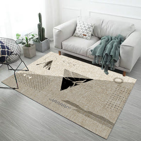 Brown Beige Pattern Modern Simple Contemporary Geometric Rugs For Living Room Dining Room Bedroom