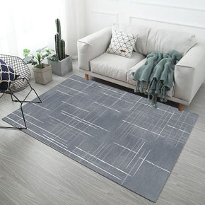 Blue Grey Pattern Modern Simple Contemporary Geometric Rugs For Living Room Dining Room Bedroom