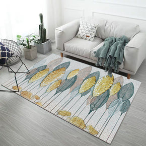 Multicolour Leaves Pattern Modern Simple Contemporary Geometric Rugs For Living Room Dining Room Bedroom
