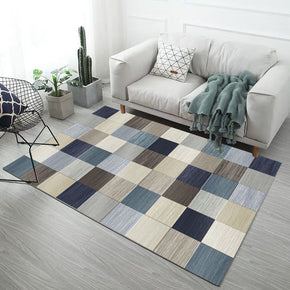 Multicolour Small Square Pattern Modern Simple Contemporary Geometric Rugs For Living Room Dining Room Bedroom