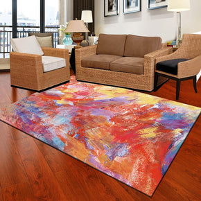 Colorful Watercolor Polyester Carpets Modern Rugs for Dining Room Living Room Hall Bedroom Office