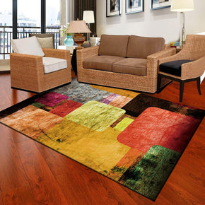 Modern Rugs Colorful Watercolor Polyester Carpets for Dining Room Living Room Office Hall Bedroom