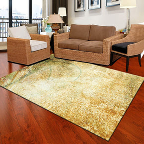 Yellow Polyester Carpets Watercolor Modern Rugs for Dining Room Living Room Office Hall Bedroom