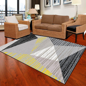 Modern Rugs Geometric Striped Polyester Carpets for Dining Room Living Room Office Hall Bedroom