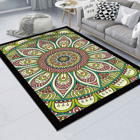 Green Patterned Floral Traditional Vintage Simple Rugs Polyester Carpets for Dining Room Living Room Hall Bedroom Office