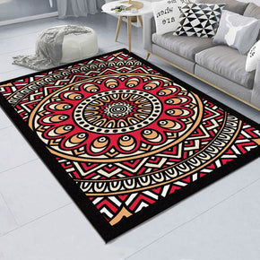 Red Vintage Patterned Floral Traditional Simple Rugs Polyester Carpets for Dining Room Hall Living Room Bedroom Office