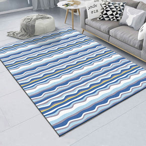 Striped Modern Patterned Simple Rugs Polyester Carpets for Dining Room Bedroom Office Hall Living Room