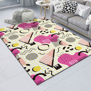 Modern Geometric Lovely Patterned Simple Rugs Polyester Carpets for Dining Room Bedroom Office Hall Living Room