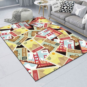 Modern Stamp Geometric Lovely Patterned Simple Rugs Polyester Carpets for Dining Room Bedroom Office Hall Living Room