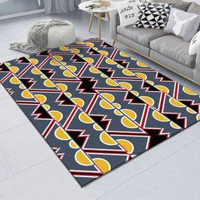 Geometric Modern Patterned Simple Rugs Polyester Carpets for Dining Room Bedroom Office Hall Living Room