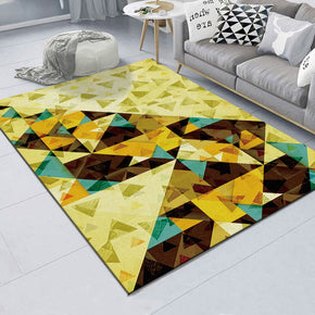Yellow Geometric Modern Patterned Polyester Carpets Simple Rugs for Bedroom Office Hall Dining Room Living Room