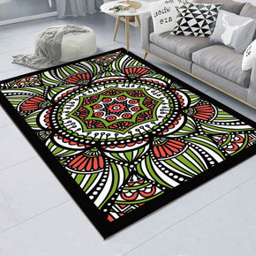 Traditional Vintage Patterned Green Polyester Carpets Simple Rugs for Office Bedroom Hall Dining Room Living Room