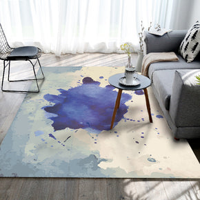 Watercolor Modern Blue Patterned Polyester Carpets Simple Rugs for Office Bedroom Hall Dining Room Living Room