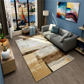 Abstract Modern Yellow Gradient Simple Rugs Polyester Carpets Patterned for Bedroom Hall Living Room Dining Room