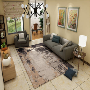 Abstract Gradient Patterned Brown Modern Simple Rugs Polyester Carpets for Bedroom Hall Living Room Dining Room