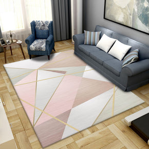 Modern Pink Geometric Polyester Carpets Moroccan Pattern Rugs for Hall Living Room Bedroom Dining Room Office