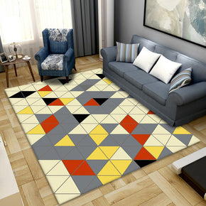 Yellow Geometric Striped Polyester Carpets Modern Moroccan Pattern Rugs for Hall Living Room Bedroom Dining Room Office