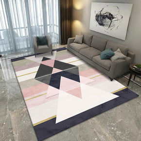 Pink Geometric Modern Polyester Carpets Pattern Rugs for Hall Living Room Bedroom Dining Room Office