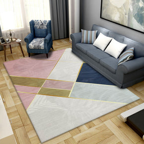 Pink Geometric Moroccan Pattern Modern Polyester Carpets Rugs for Hall Bedroom Living Room Dining Room Office