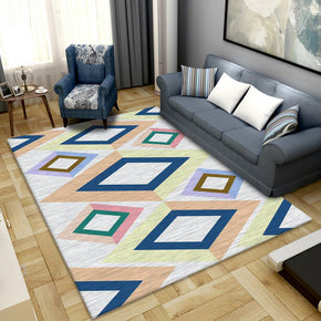 Moroccan Modern Pattern Rugs Polyester Carpets Geometric for Hall Dining Room Bedroom Living Room Office