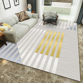 White Stripe Pattern Grey Modern Simple Contemporary Geometric Rugs For Living Room Dining Room Bedroom