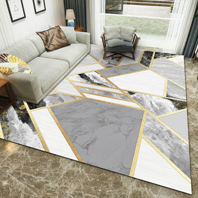 White Grey Marble Pattern Modern Simple Contemporary Geometric Rugs For Living Room Dining Room Bedroom