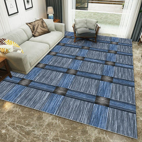 Blue Square Pattern Modern Simple Contemporary Geometric Rugs For Living Room Dining Room Bedroom