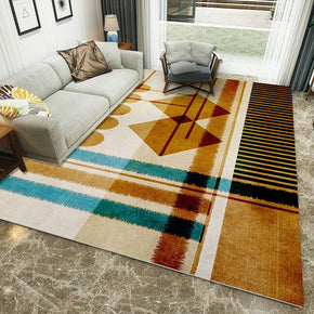 Brown Geometric Pattern Modern Simple Contemporary Geometric Rugs For Living Room Dining Room Bedroom