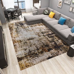 Modern Brown Abstract Pattern Rugs Striped Polyester Carpets for Hall Dining Room Bedroom Living Room Office