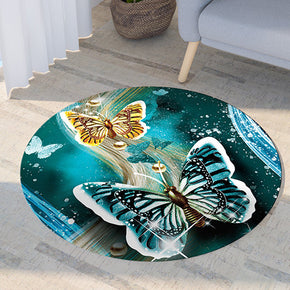 Butterfly Pattern Modern Round Rug For Living Room Bedroom Kitchen Hall