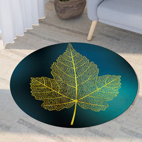 Yellow Leaves  Pattern Modern Round Rug For Living Room Bedroom Kitchen Hall