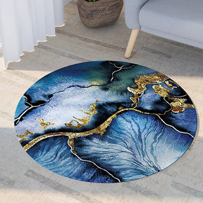 Blue Abstract Pattern Modern Round Rug For Living Room Bedroom Kitchen Hall