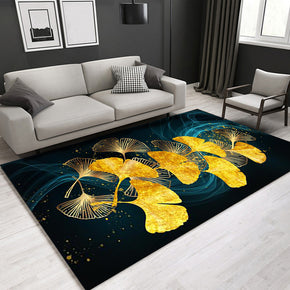 Pretty Yellow Ginkgo Leaves Pattern Modern Area Rug For Living Room Hall Office Bedroom