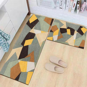 Modern Patterned Geometric Moroccan Kitchen Mat Polyester Doormat Runners Rugs Bathroom Anti-skip Mats