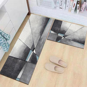 Gradient Grey Modern Striped Geometric Moroccan Patterned Kitchen Mat Polyester Doormat Runners Rugs Bathroom Anti-skip Mats