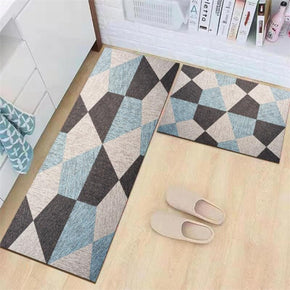 Stone Patterned Grey Modern Geometric Moroccan Kitchen Mat Polyester Doormat Runners Rugs Bathroom Anti-skip Mats