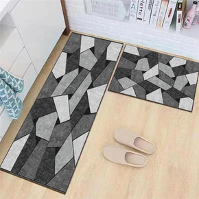 Modern Grey Stone Patterned Geometric Moroccan Kitchen Mat Polyester Doormat Runners Rugs Bathroom Anti-skip Mats