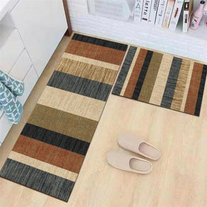 Striped Modern Patterned Geometric Moroccan Kitchen Mat Polyester Doormat Runners Rugs Bathroom Anti-skip Mats
