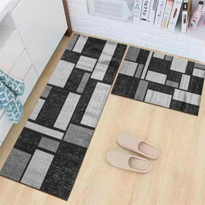 Geometric Grey Striped Modern Patterned Moroccan Kitchen Mat Polyester Doormat Runners Rugs Bathroom Anti-skip Mats