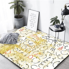 Yellow Simplicity Patterned Moroccan Modern Geometric Rugs for Living Room Dining Room Bedroom Hall