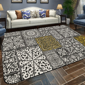 Grey Brown Floral Geometric Simplicity Patterned Modern Rugs for Living Room Dining Room Bedroom Hall