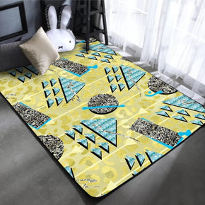 Modern Yellow Green Geometric Simplicity Patterned Rugs for Living Room Dining Room Bedroom Hall