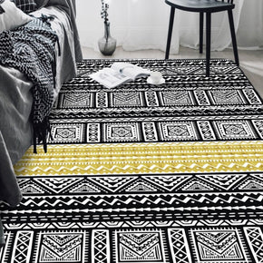 Moroccan Geometric Black Simplicity Patterned Rugs for Living Room Dining Room Bedroom Hall