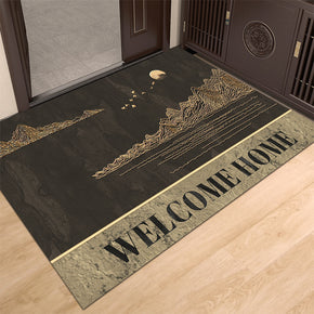 Landscape Pattern Black Modern Simple Entryway Doormat Anti-slip mat