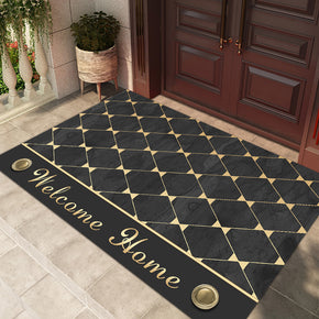 Diamond Pattern Black Modern Simple Entryway Doormat Anti-slip mat