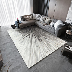 Black Grey Radial Lines Simple Modern Plain Rug Bedroom Living Room Sofa Rugs Floor Mat