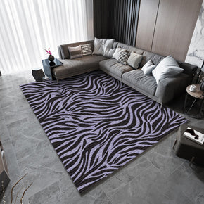 Black Blue Striped Pattern Modern Rug Bedroom Living Room Sofa Rugs Floor Mat