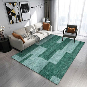 Green Geometric Pattern Modern Rug Bedroom Living Room Sofa Rugs Floor Mat